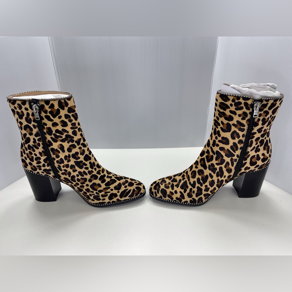 Coach Drea Bootie Haircalf Leopard Print Calf Hair Ankle Boots, Size 9.5 Shoes - Picture 7 of 11
